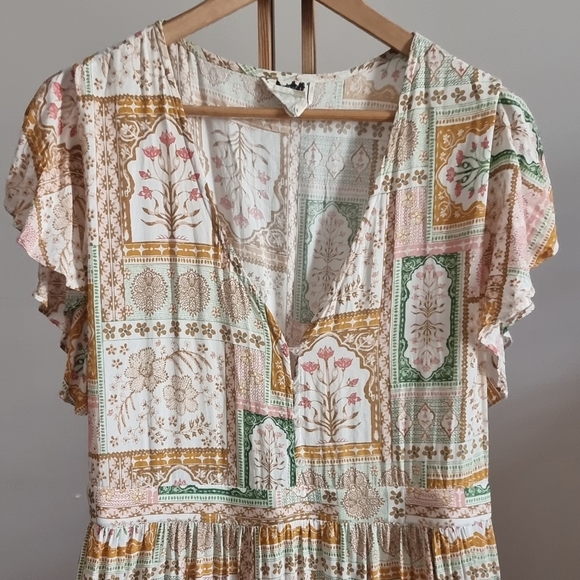 Jaase | Women's Maxi Short Sleeve Dress | Floral print | Ruffle | Size XL - Picture 2 of 10